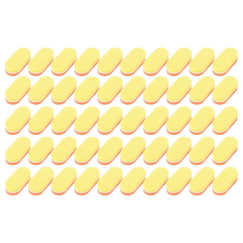 Mini Block Oval Nail Buffers for DIY Yellow Orange 50 Pcs